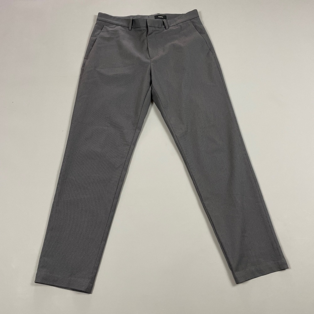 Theory Mens Curtis SW Tech YD Gray Slim Fit Cotton Blend Tech Pants Size 32